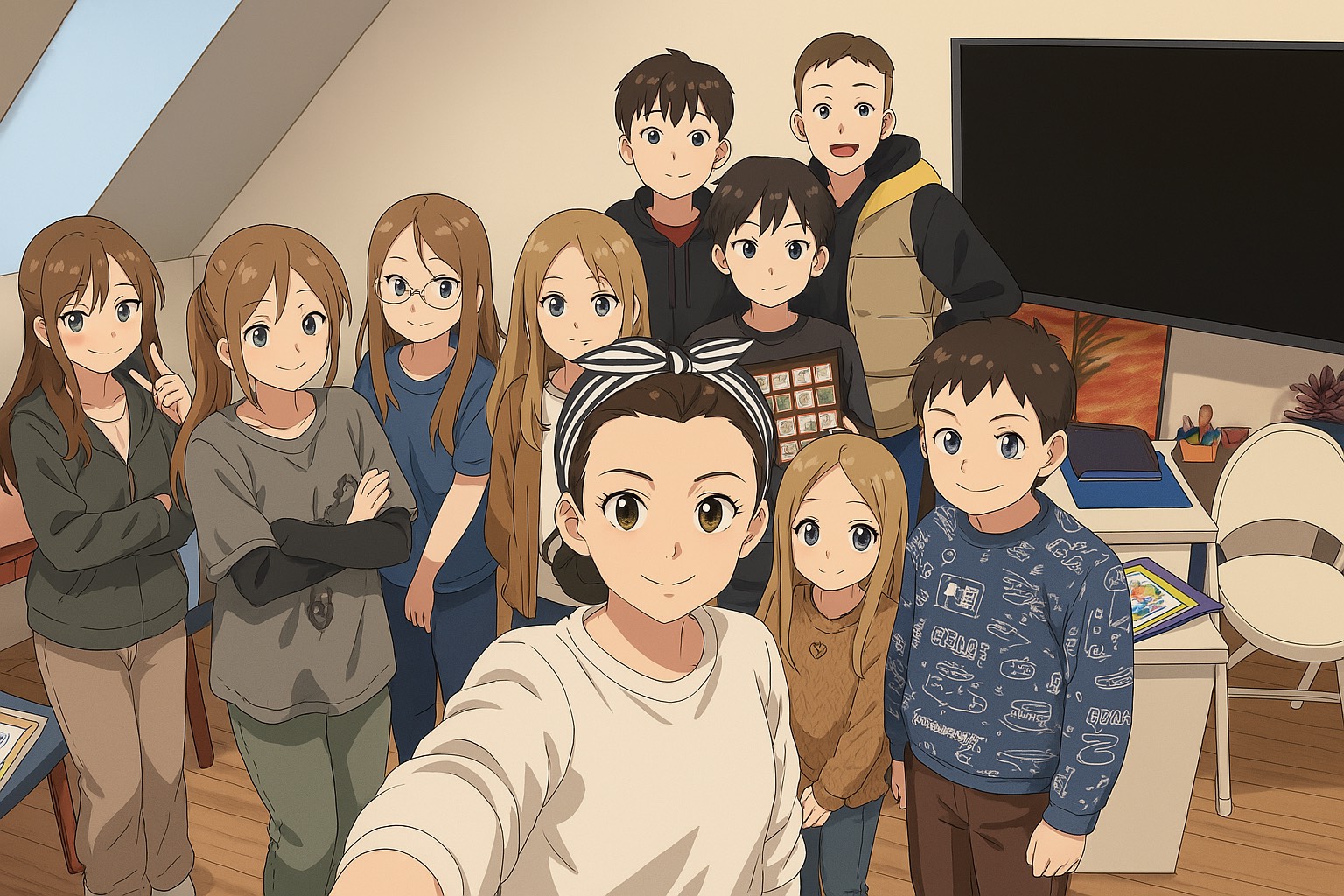 Dzieci i nauczycielka kurs angielskiego